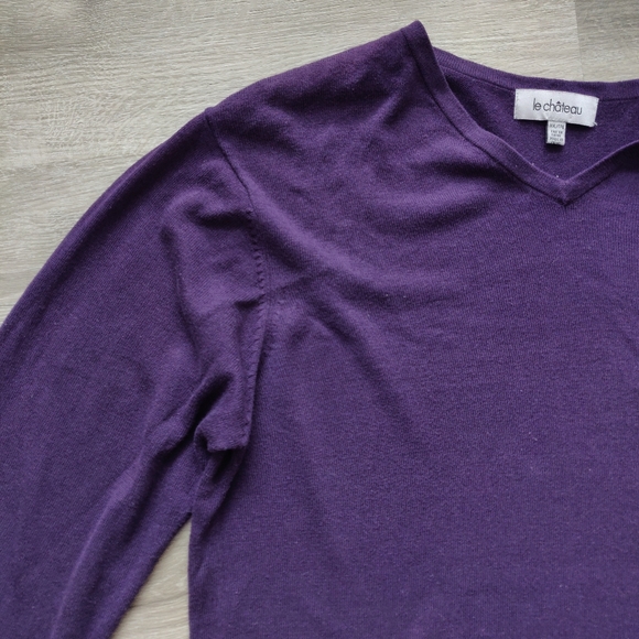 Le Chateau Purple V-Neck Sweater XXL - Picture 6 of 11